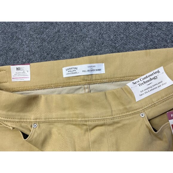 Levis Womens Pull-On Super Skinny Simply Stretch Shaping Pants Khaki Size 18W 34 - Picture 3 of 8